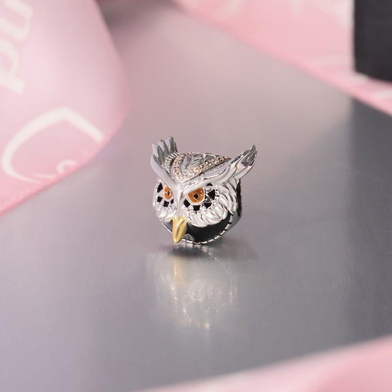 New Copper Owl Giant Panda Monkey Pendant Bead Fit Original Charms Bracelet Trinket Necklace Jewerly Accessories