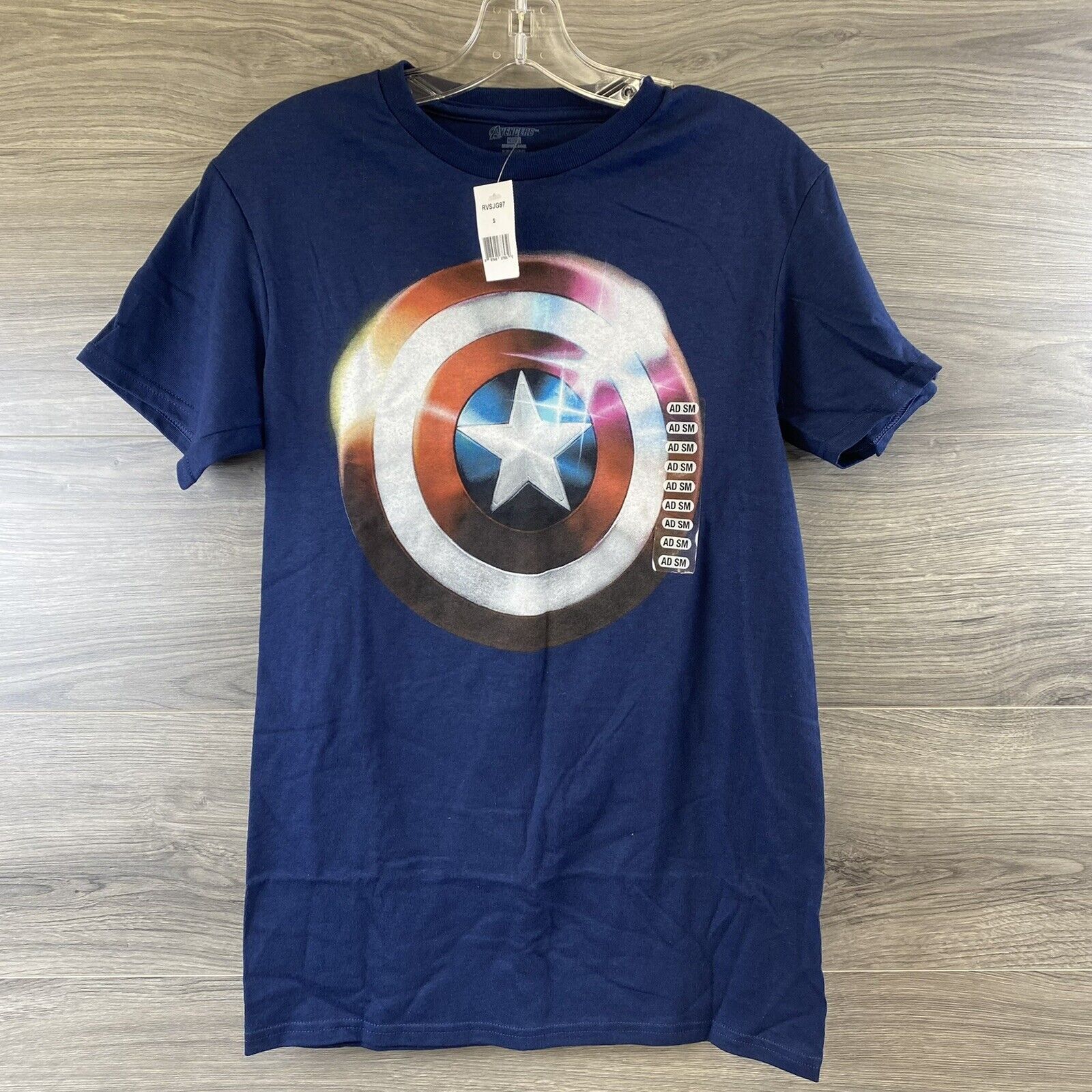 Marvel Avengers Adult Small Captain America Cotton T-shirt Short Sleeve NWT S