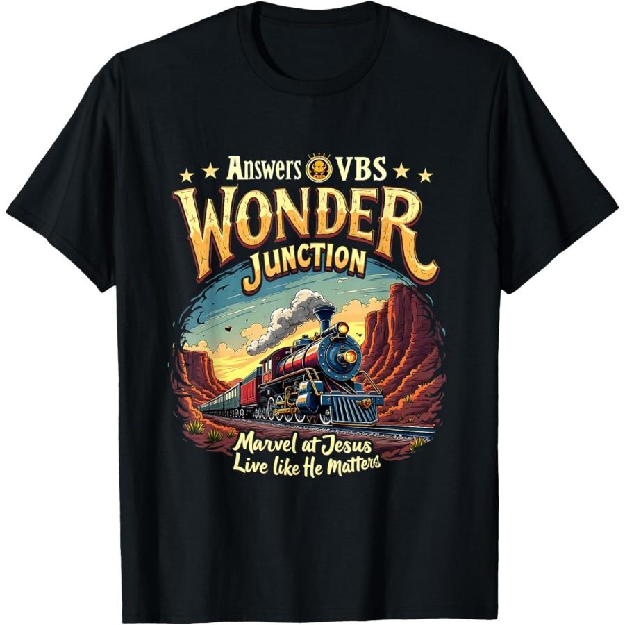 Vintage Wonder Junction VBS Train Theme Christian Costume T-Shirt(1) S