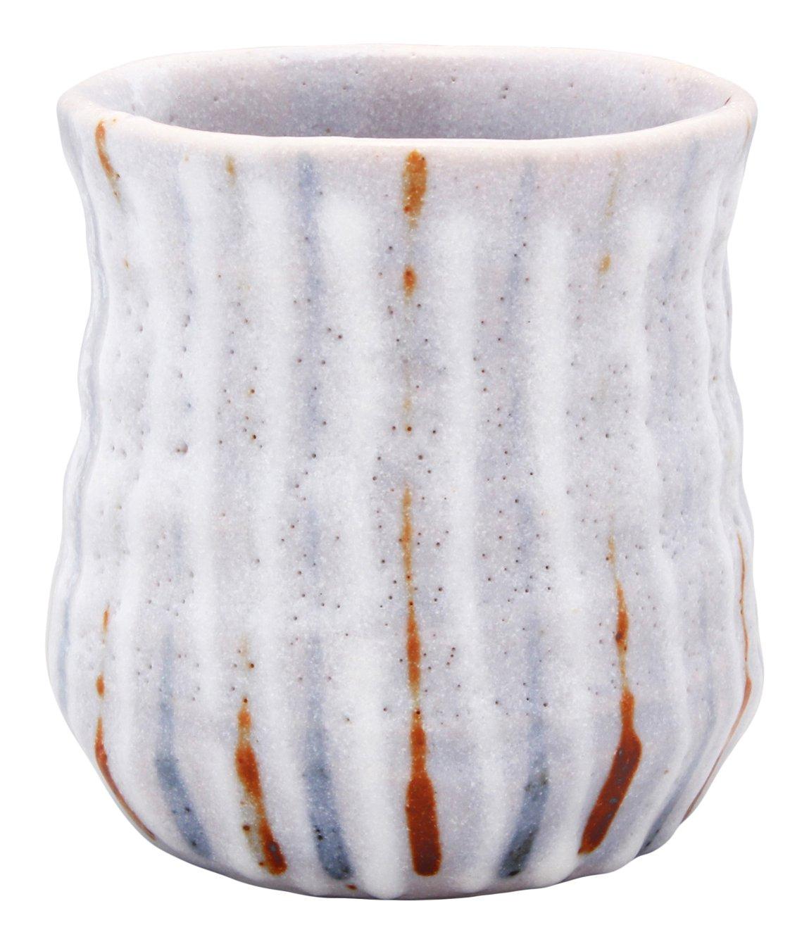 

Mino ware teacup by Mitsuo 240ml approximately diameter x Aoshino Tokusa Made in Kato, large, capacity, 7.7cm 8.6cm height, pattern, Japan, 553-0001