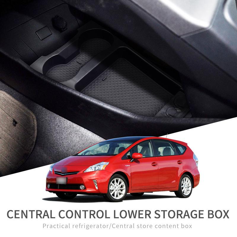 For Toyota Prius 30 XW30 2010-2015 Central Armrest Storage Box Center Console Flocking Organizer Interior Accessories