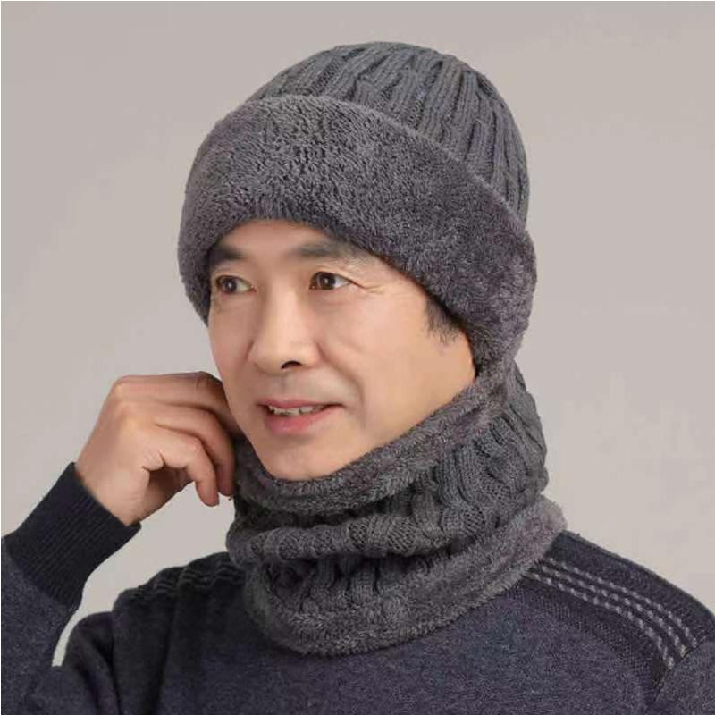 

Плюшевая шапка женская плюшевая толстая вязаная с защитой ушей шарф шерстяная шапка для улицы для среднего возраста кролик плюшевая защита от холода мама hat + scarf 2-piece set, cold-proof and warm.