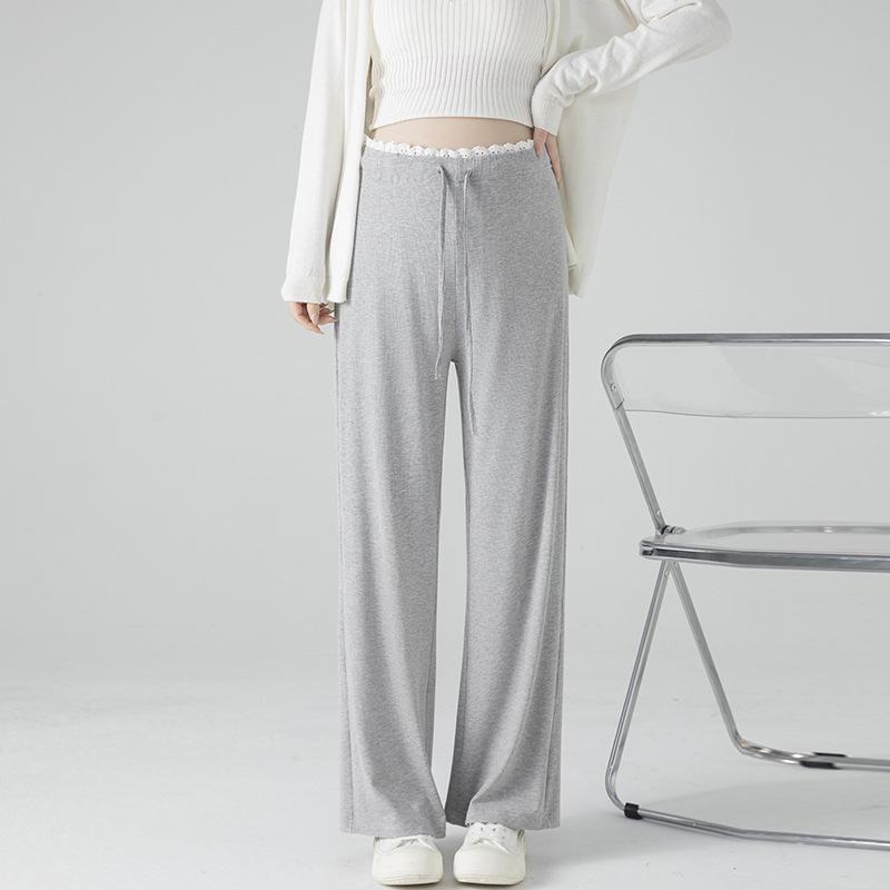 Maternity Wide-Leg Knit Pants - Spring Style, Thin & Drapey 2XL серый
