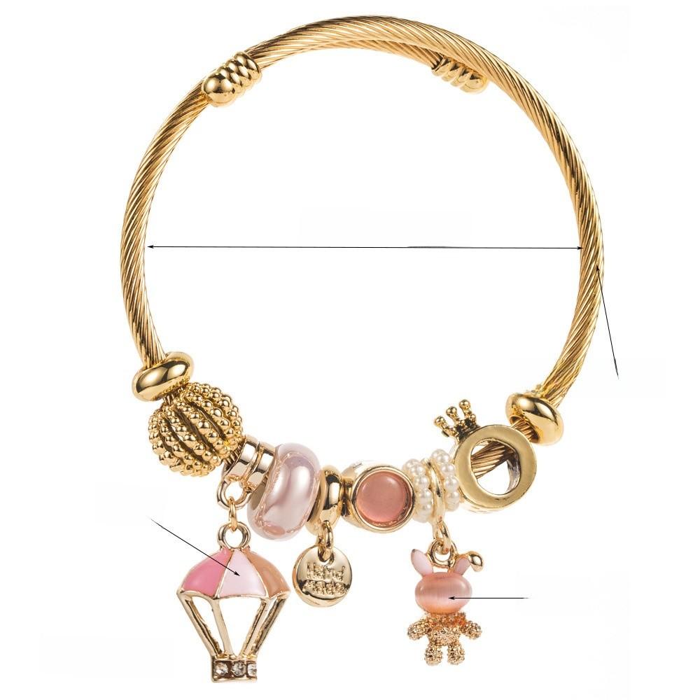 Stainless Steel Bracelet For Women With Bunny Pendant Elegant Jewelry For Gift Giving