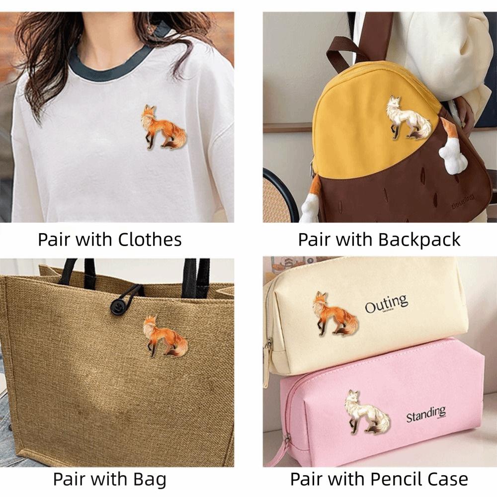 Exquisite Craftsmanship Cartoon Fox Brooch Zinc Alloy Enamel Metal Brooch For Coats Sweaters