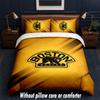 Set Biancheria da Letto Design Boston Bruins 1 Copripiumino + 2 Federe Morbido Traspirante Biancheria da Letto per la Casa