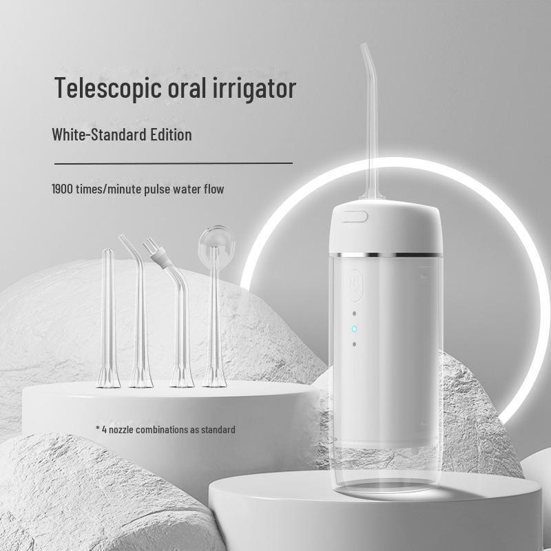 Portable Electric Water Flosser for Orthodontics - Retractable Oral Cleaner for Deep Teeth Cleaning at Home