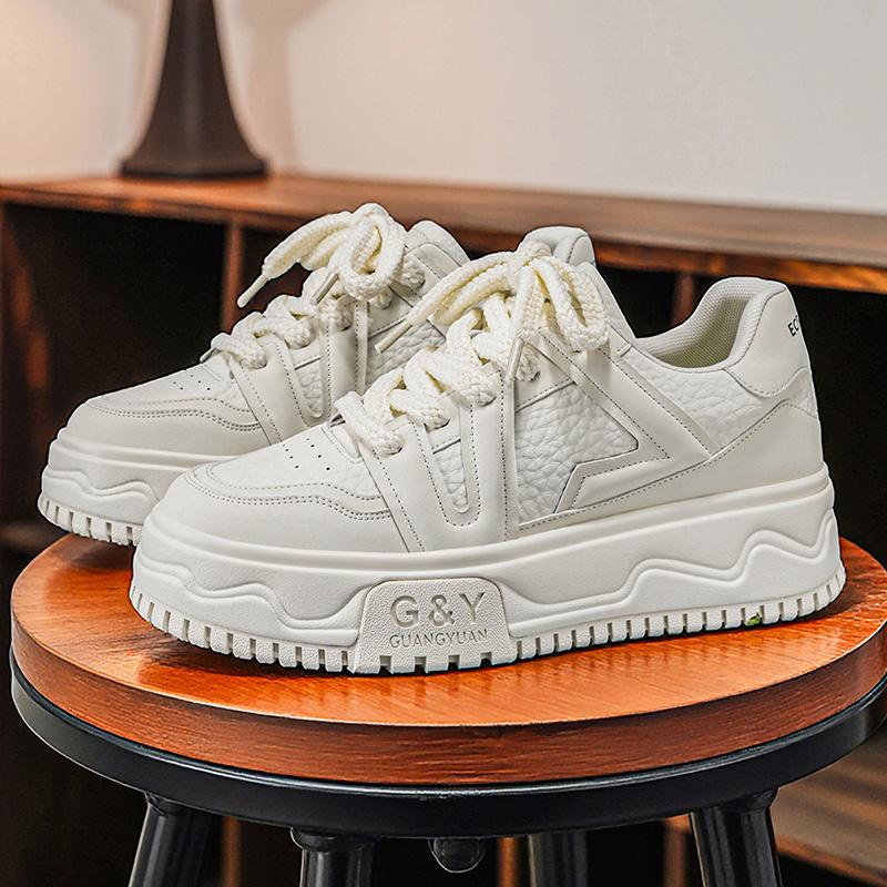 

Повседневные мужские кроссовки на толстой подошве Модные «папины» кроссовки Весенний сезон Кожаная улучшенная версия Дышащая сетка Внутренняя стелька 39