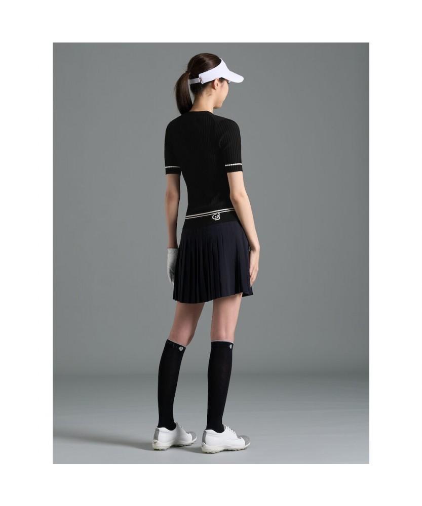 BEANPOLE GOLF [B_Under] Women'S Ribbed Mix Short Sleeve Pullover - Black