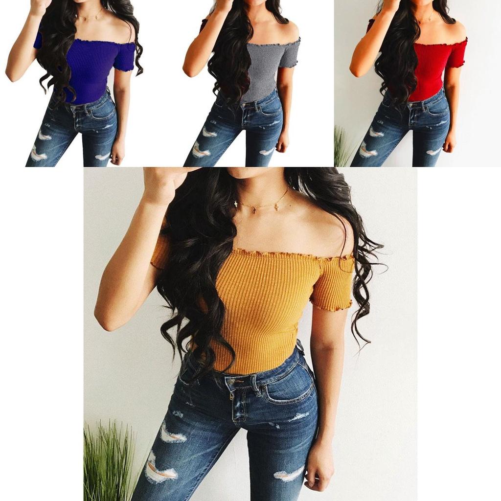 Elegant Women Summer Casual Off Shoulder Tank Top Vest Blouse For Effortless Style