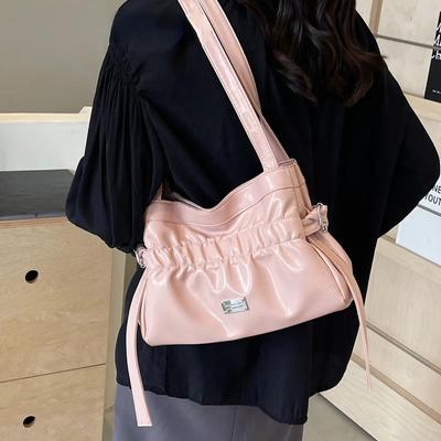 Kleine Umhängetaschen für Damen 2024 Designer Korean Fashion Handtaschen und Geldbörsen mit kurzem Griff Trend Einfarbige Unterarmtasche