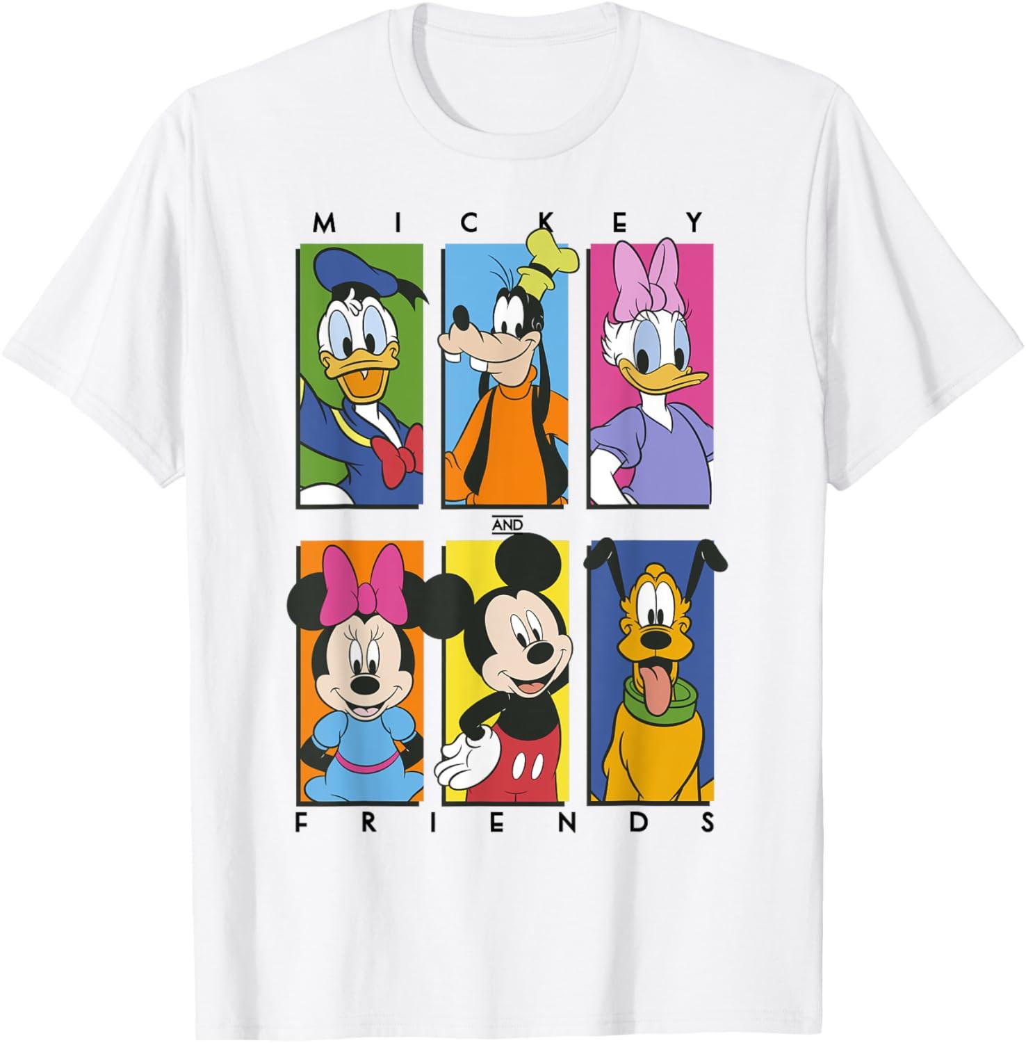 Mickey And Friends Group Shot Panels T-shirt S