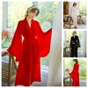Luxury Satin Big Horn Sleeves Long Nightgown Multi-color Optional Sexy Skin-friendly Large-size Home Robe