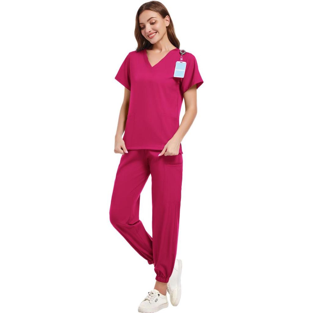 Women's V-Neck Short Sleeve Handwashing Suit for Medical Professionals