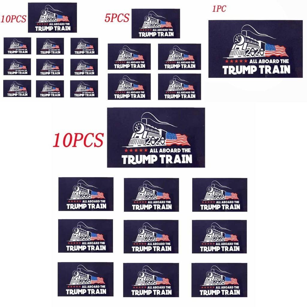 Trump 10pcs Donald Bumper Sticker 2020 All Aboard The Trump Train Car Stickers