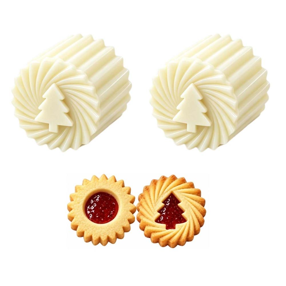 1/2pcs Double‑Sided Christmas Tree Pastry Mold Pineapple Tower Biscuits Mold  Mid Autumn Baking