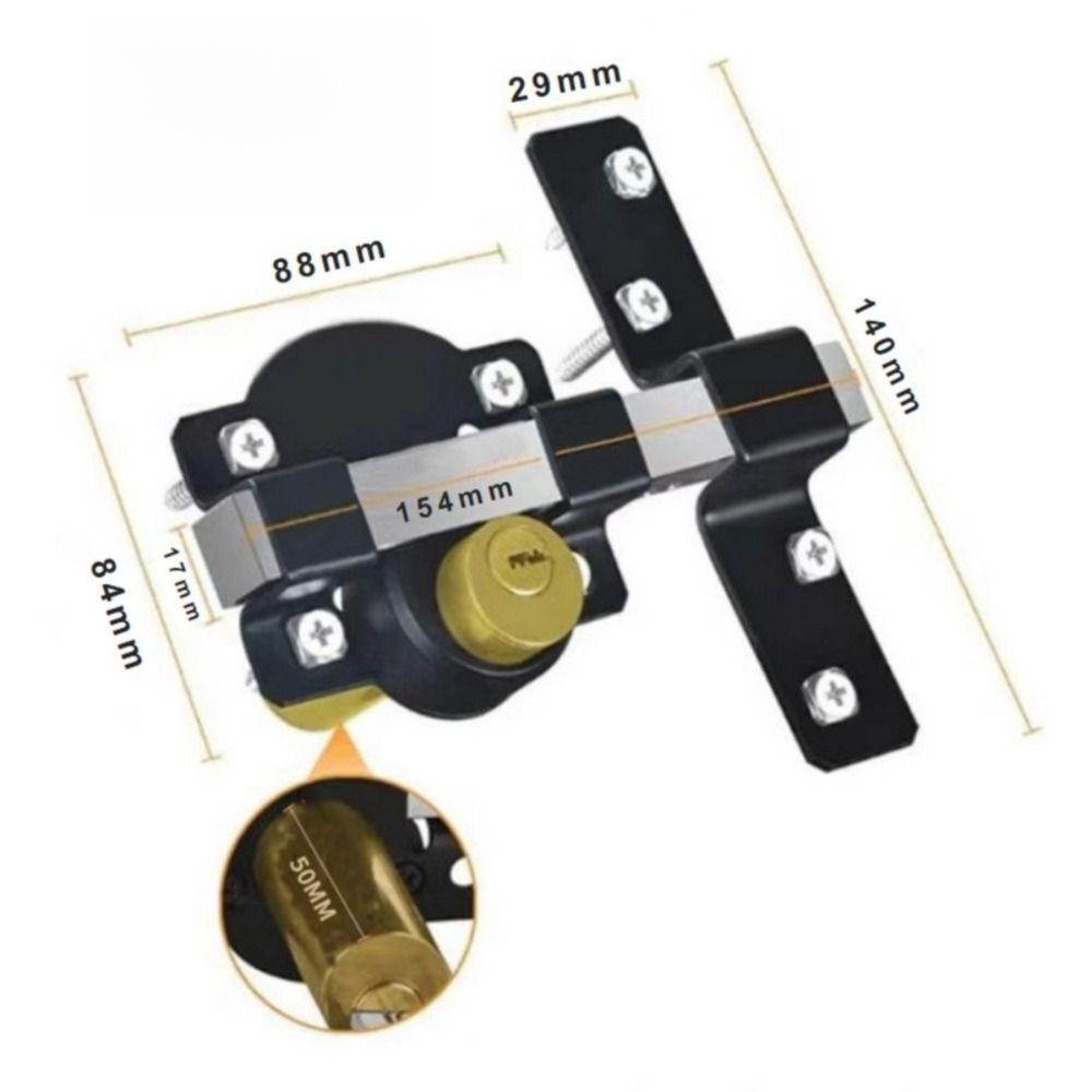 

50mm Size Heavy Duty Door Catch Lock 70mm Size Solid Rod Barrel Bolt Thickened Rod Multiple Sizes Slide Catch Hasp Lock