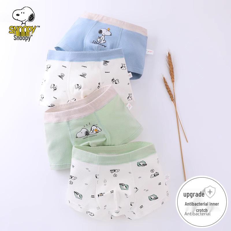 Snoopy Zomer IJszijde Antibacteriële Boxer Briefs voor Jongens, A-Klasse Kinderondergoed