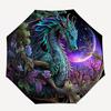 1pc Fantasy Dragon Automatic Opening/Closing Umbrella - Portable 3-Fold Design, 8-Bone Iron Frame Outdoor Umbrella, Perfect Festival Gift for Fan