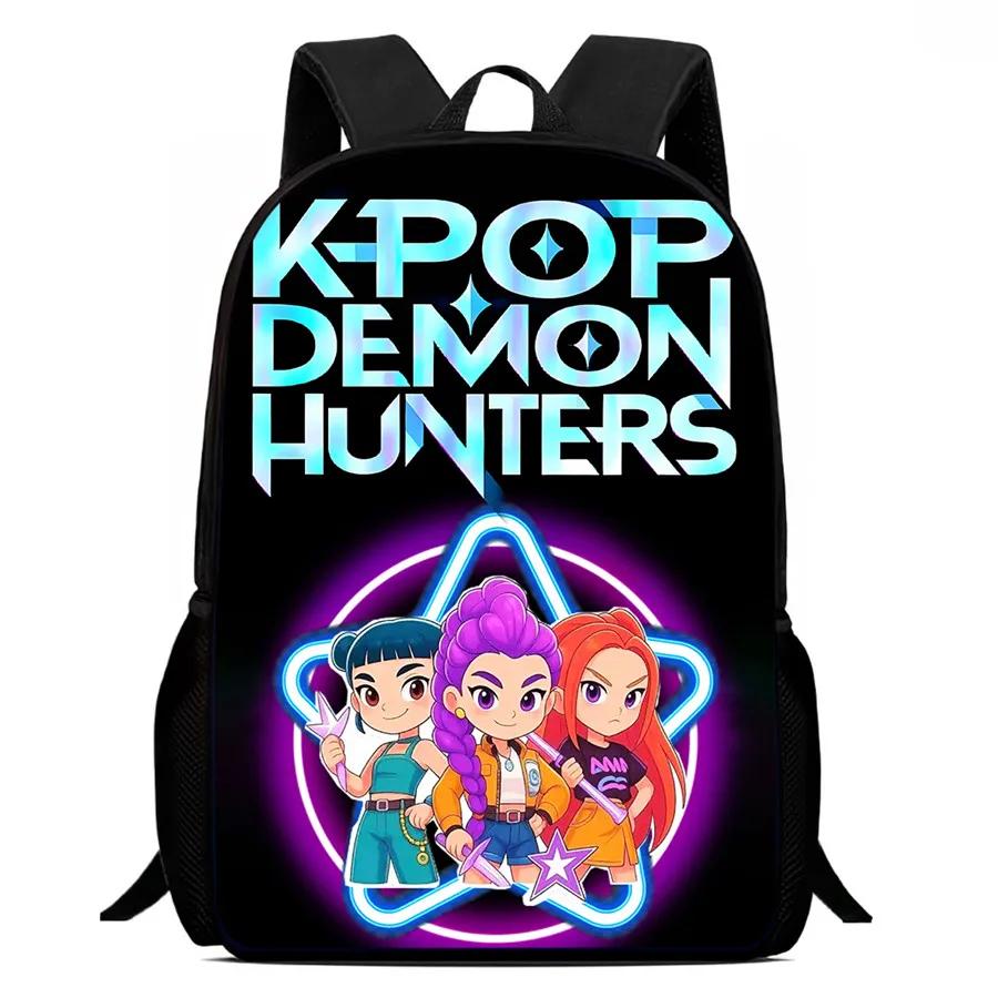 Mochila Child School Backpack,Cartoon Kpop-Dem-Onhun-Ters School Bags For Girls,Durable &Light Weight Bags For Kindergarteen
