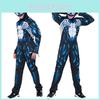 Costume Outfit per Bambini Ragazzi Venom Simbionte Spider-man con Lavorazione Raffinata e Maschera Rimovibile