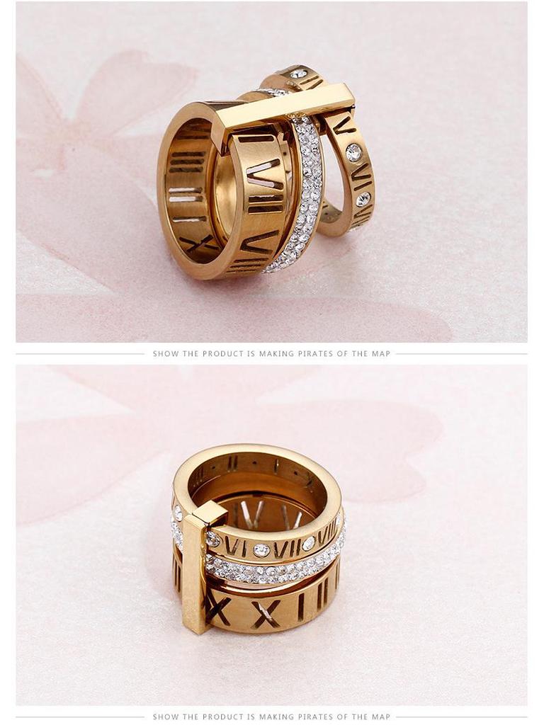 Stylish Roman Letter Multi-Ring Jewelry In European and American Design