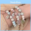 Modern Chinese Pink Ceramic Bead Bracelet With Lion Head For Travel Souvenirs