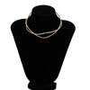 Einfacher Und Kalter Metallhalsband Choker Mode High-End Kreuz Kontur Offener Halsreif