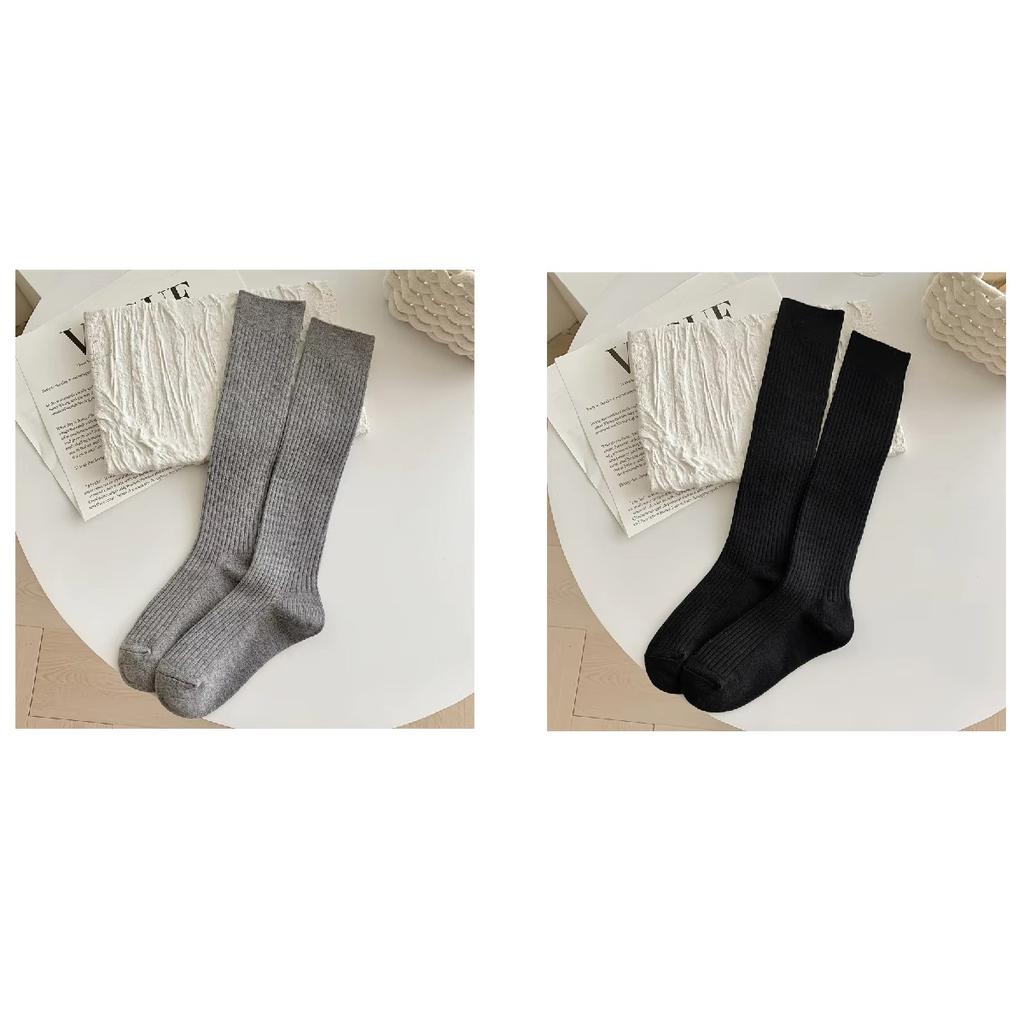 Retro Damenstrümpfe Neue Mode Herbst Lässig Einfarbig Japanischer Stil Warme Socken für Frau Weiche Winter Kniestrümpfe Lang