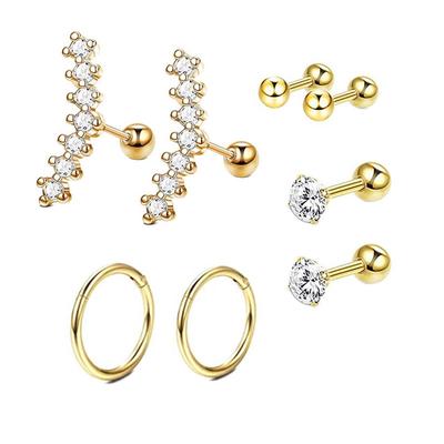 Dubbele Ring Oorclips Manchetten Sieraden Set