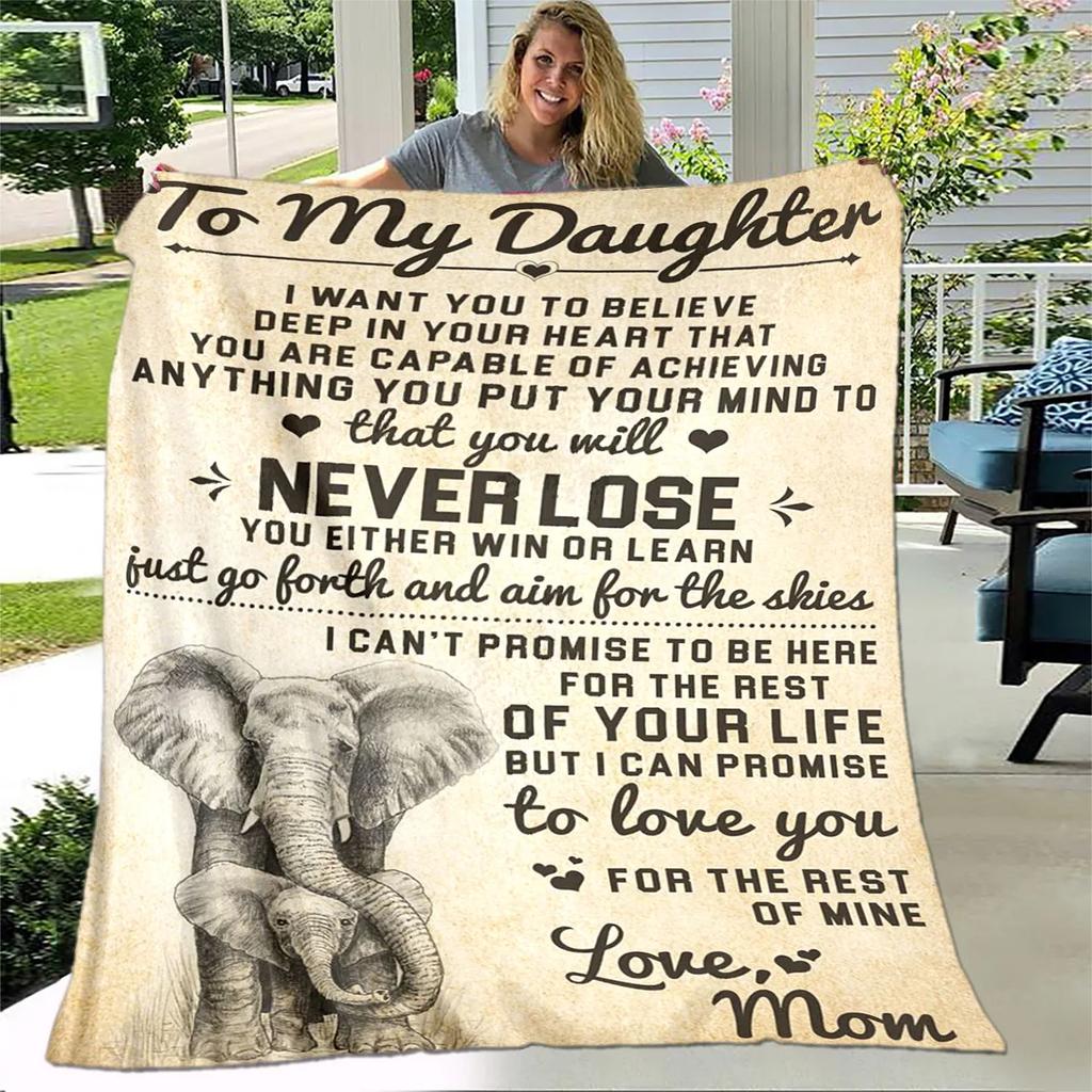 To My Daughter Son Letter Gift HD Blanket,Soft Throw Blanket for Home Bedroom Bed Sofa Picnic Travel Office Cover Blanket Kids