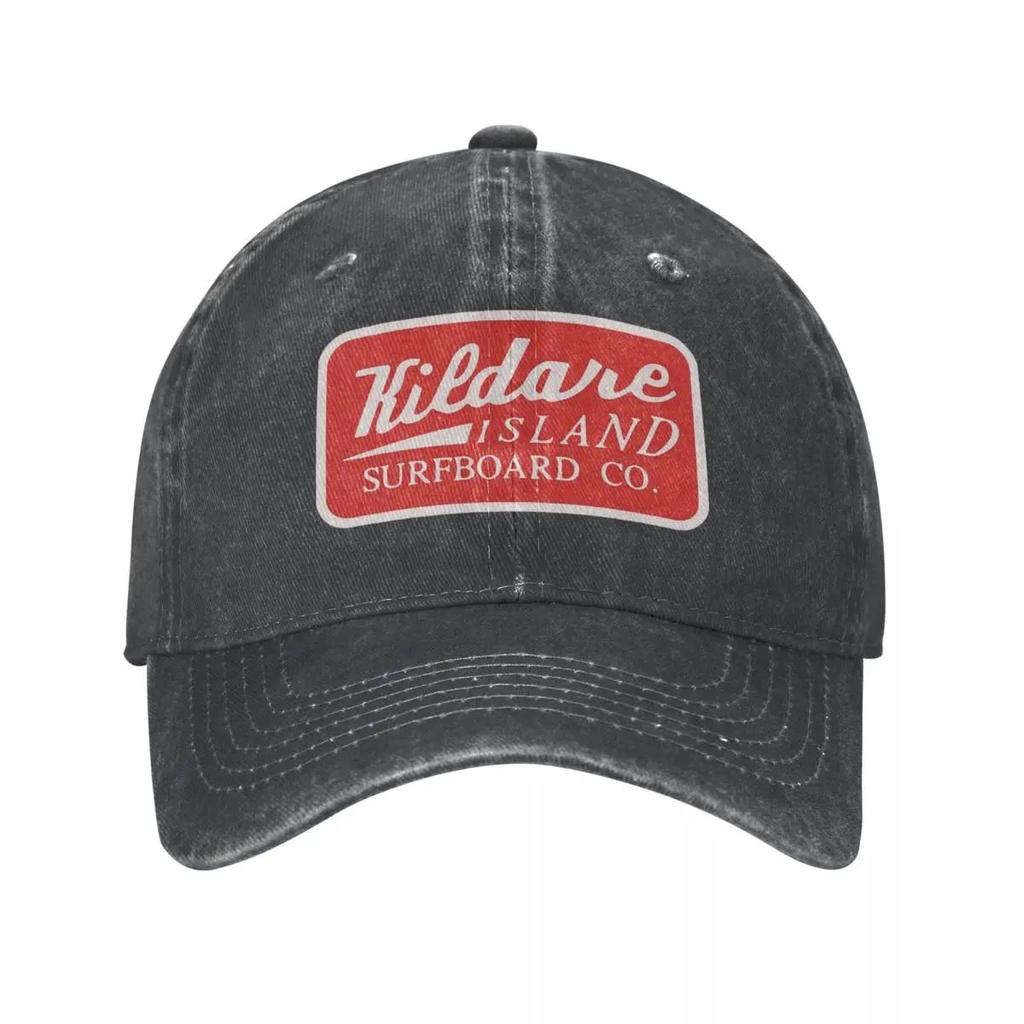 Kildare Island Surf Cappellino Trucker Merchandising Cappellino in Denim Retro Usurato per Unisex Donna Regolabile Outdoor Tempo Libero Versatile