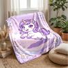 Cute Unicorn Design Blanket Personalized Name Flannel Blanket Soft Cozy Plush Throw for Sofa Bed Lightweight Home Decor