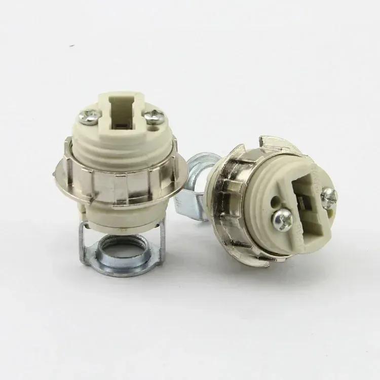G9 Lamp Socket Ceramic G9 Lamp Holder 110-240V Ceramic Socket G9 Type Halogen Lamp Holder Lighting Accessories Iron Screw Nuts