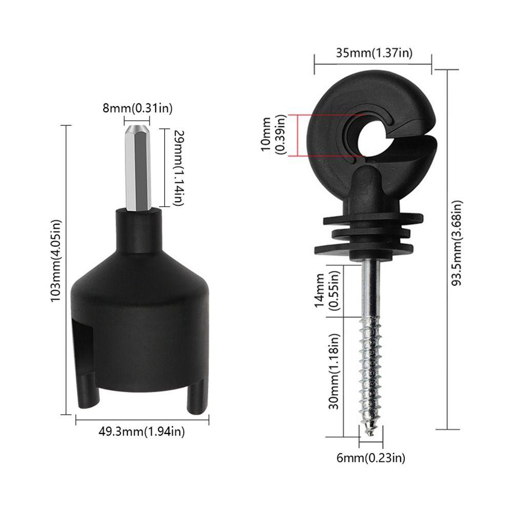 New Black Electric Fence Insulator High Strength Durable Fence Ring Post Insulator Insulator Tool Animal Husbandry Electronic
