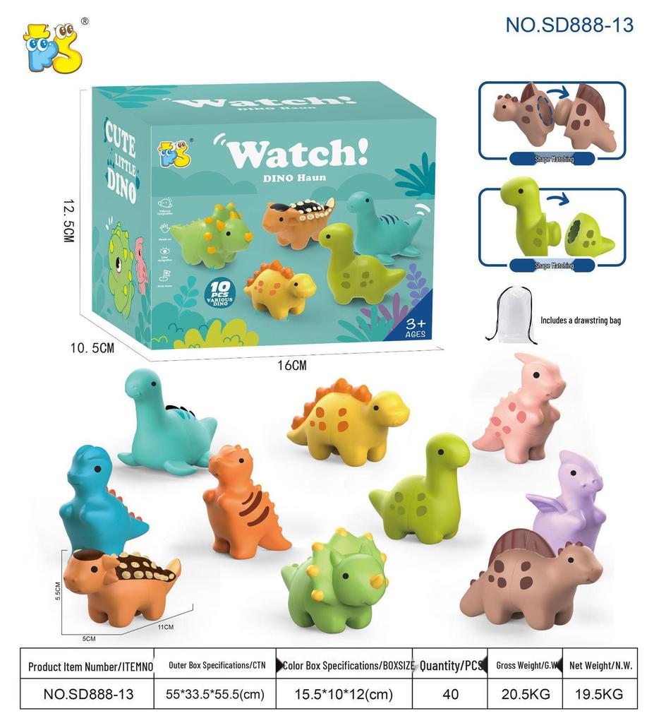 Baby Bath Squeeze Toys - Dinosaur & Ocean Animal Set