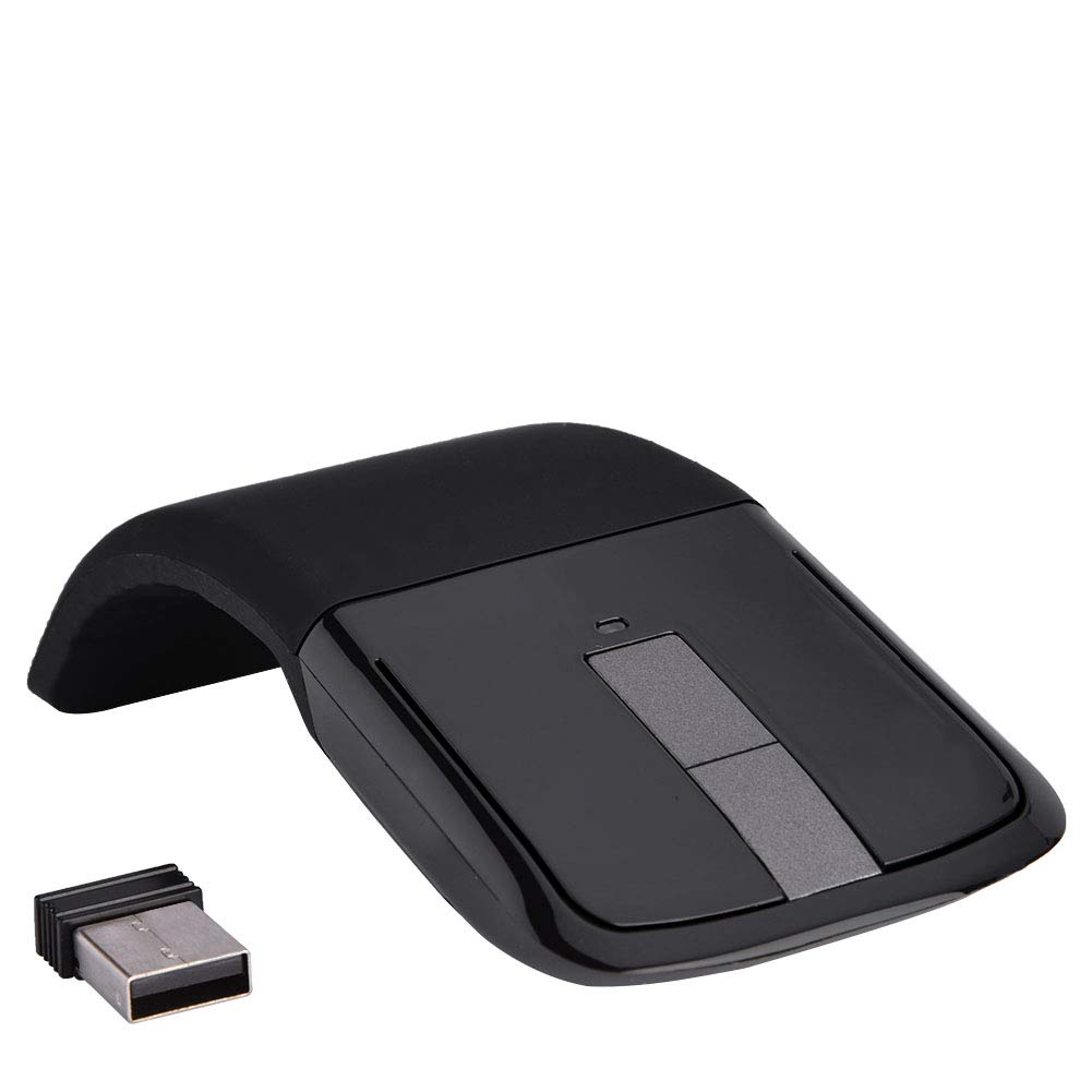 Stylish 2.4GHz Foldable Wireless Touch Mouse, Perfect Gift, Compact, Optical Wireless, Black