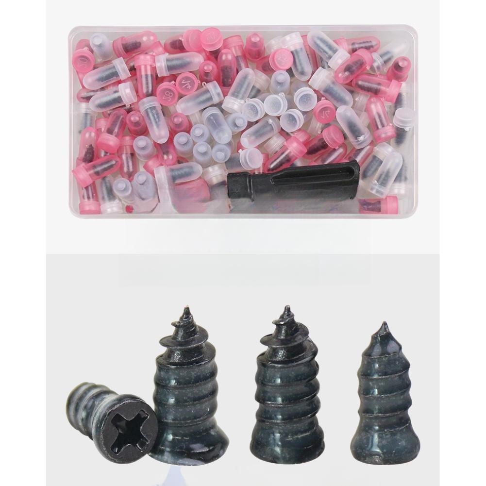 1 Set Vakuum-Reifenreparaturnägel Mit 100 Reifenstopfen-Schraubendreher Selbstbedienungs-Reifenreparatur-Stopfen Für Reifenpanne-Reparatur Schnelle Reparatur