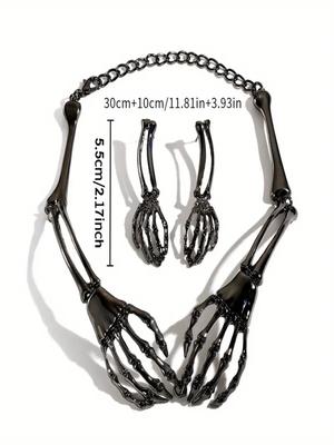 Fashionable Gothic Punk Exaggerated Retro Necklaces, Necklaces, Earrings Set, Halloween Accessories