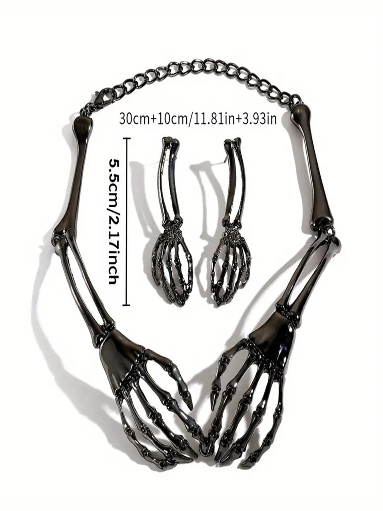 

Fashionable Gothic Punk Exaggerated Retro Necklaces, Necklaces, Earrings Set, Halloween Accessories