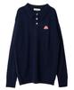 MAYOL M Embroidered Long Sleeve Polo Knit_Navy