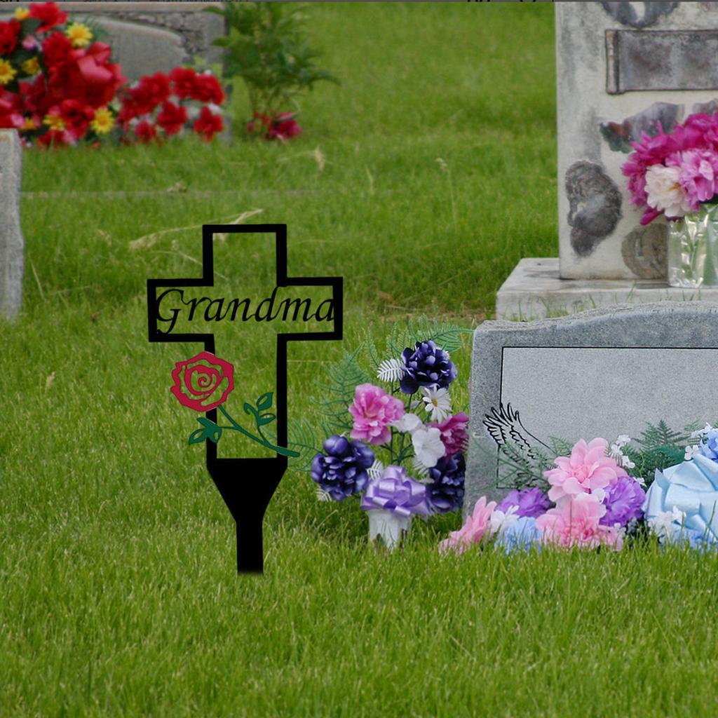 Cemetery Memorial Stake with Pointed Top - Outdoor Decorative for Deceased Relatives