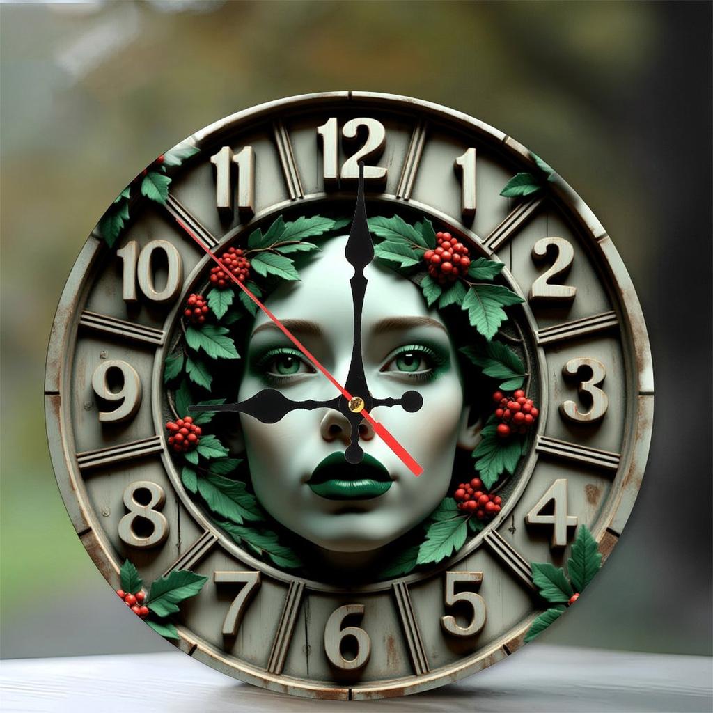 Chunky Frame 25x25cm Wood Wall Clock with Thick Solid Wood Construction