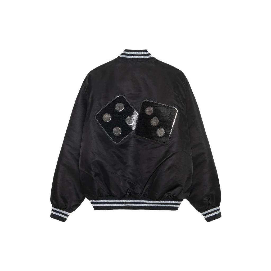 Stussy Sequin Satin Jacket Unisex Jacket Black 115718