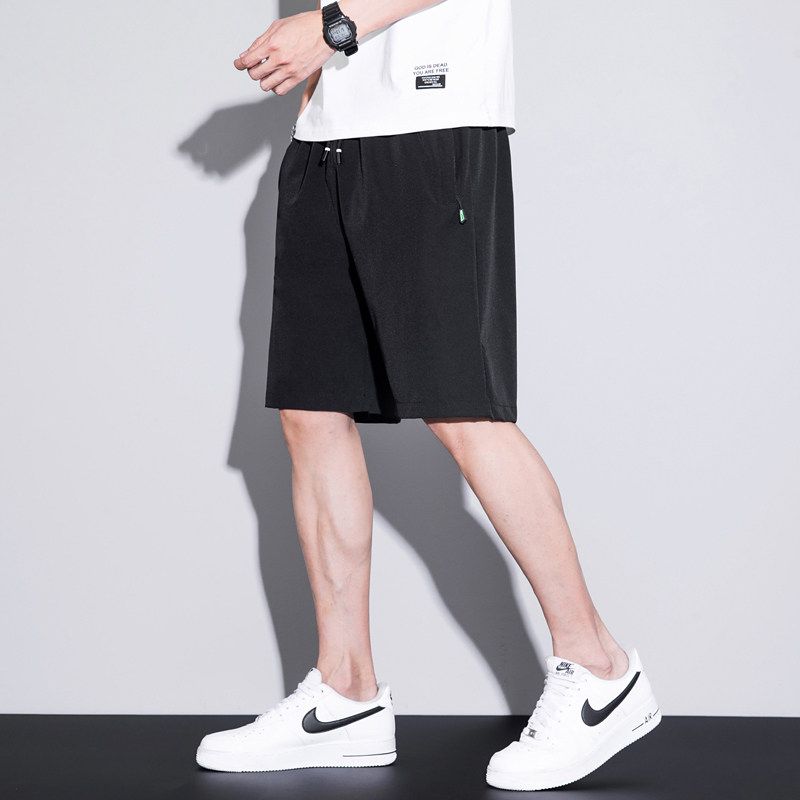 Fashionable Casual Quick-Dry Shorts for Men, Summer Elastic Waist Drawstring Trendy Versatile Sports Shorts