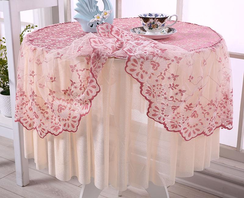 Zoegneer Nappe En Flanelle - Résistante à La Poussière Et Aux Hautes Températures - Avec Bordure En Dentelle élégante Pour Tables Basses Et Salle à Manger - Vert Paon - 60 X