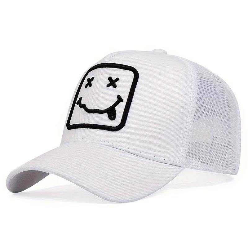 Unisex Xx Zunge raus Stickerei Baseball Netzmützen Frühling Sommer Outdoor Verstellbar Lässige Hüte Sonnenschutzmütze Sportkappe white