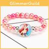 Princess Series Bracelet For Children Creative Cartoon Image Rainbow Beads Adjustable Wristband