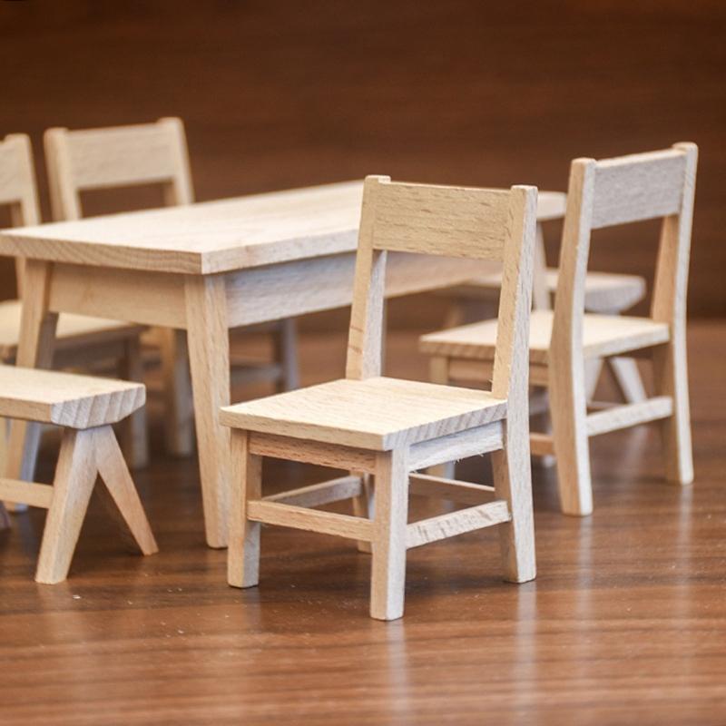 Doll House Zakka Chair Model Realistic Dollhouses Benches Chair Realistic Play Chair Realistic 1:12 Model Mini Size Toy