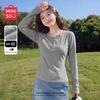 Women's Long-Sleeve Henley Knit Base Layer Shirt